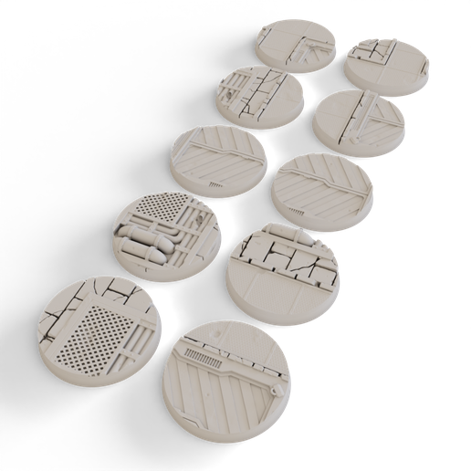 50mm Scenic Wargaming Bases - Industrial Themed