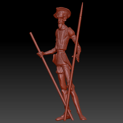 quijote1.png STL file Don Quixote Sculpture・3D printer model to download