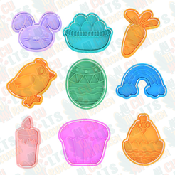 Easter-cute-element-cookie-cutter-set-of-9.png Fichier 3D Jeu de 9 emporte-pièces pour les éléments de Pâques・Plan pour impression 3D à télécharger