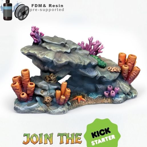 Coral reef terrain set (model 2) 3D model