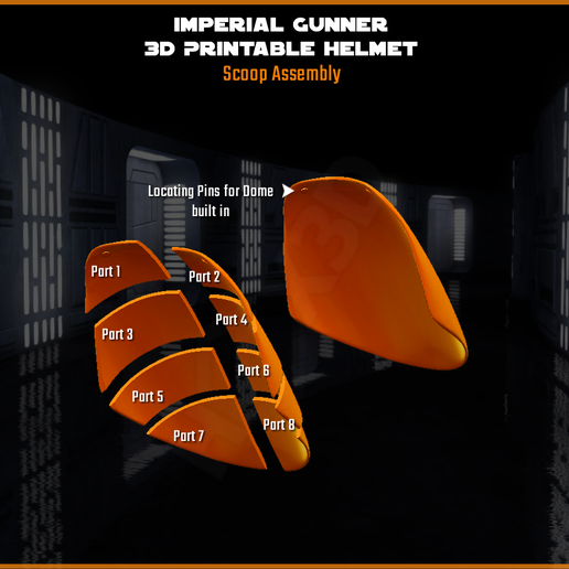 scoop_assembly.png STL file Imperial Gunner 3D Printable Helmet・3D printable model to download, Geoffro