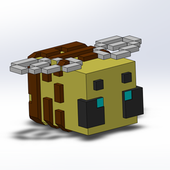 Bee-3d.png Бесплатный STL файл Minecraft пчела・Шаблон для 3D-печати для загрузки, Lys