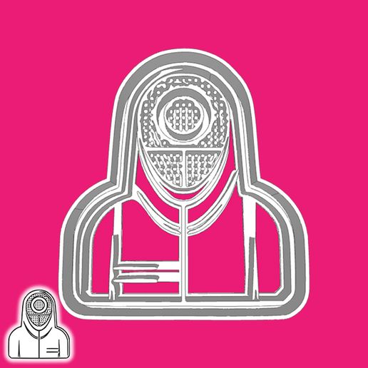 14-2.jpg Squid game cookie cutters - circle-masked guard (worker) (style 2)