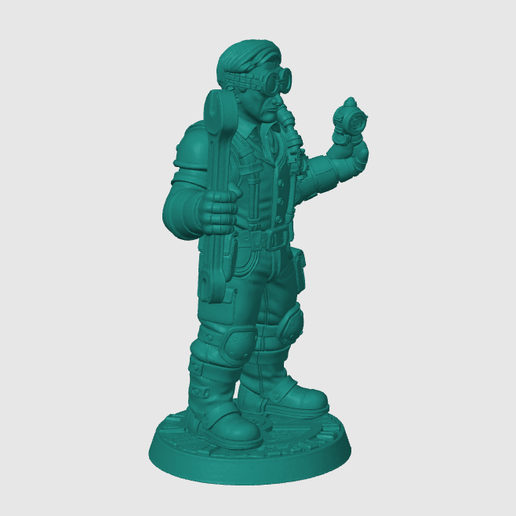 Professor-Gearwright-3.png Professor Gearwright – Steampunk Engineer Miniature with Wrench, 28mm RPG Character 1/70 Scale