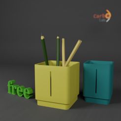 Office-Pots.jpg Free STL file Pencil holders. 2 sizes.・Object to download and to 3D print, Carbo6