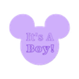Small Mickey Head Its a BOY .stl Mickey Mouse Baby Shower Decor/ Cake topper / Gender reveal / Gifts/ Boy or Girl decor / cupcake toppers