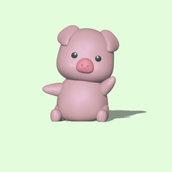 Pig1.PNG 3D file Cute Pig・Design to download and 3D print