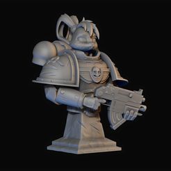8.jpg STL file War-hammer Bunny bust・3D printer model to download