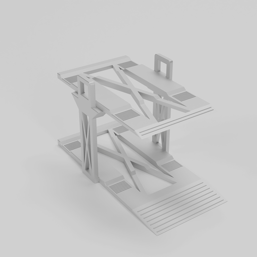 5.png Double-Level Car Lift for 1/64 Scale – Elevator Style Look | STL STEP FBX | 3D Print Files (Digital Download)