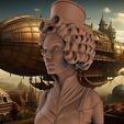 untitled.726.jpg Steampunk Aviator Frau - Büste - 3D