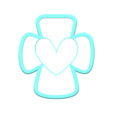 3.png Chubby Heart Cross Cookie Cutters | Standard & Imprint Cutters Included | STL Files