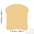 bread_slice~4in-cm-inch-cookie.png Bread Slice Cookie Cutter 4in / 10.2cm