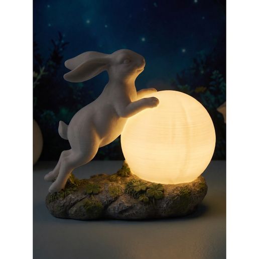 Rabbit Moon Lamp | 3D Printable STL | Enchanted Bunny LED Night Light