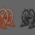 Wheel-assy-1.png Ensemble de roues de navire, 4' 7" pour voilier