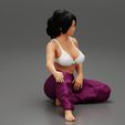Girl-0002.jpg Pretty Woman In Bra And pants Sitting On The Floor