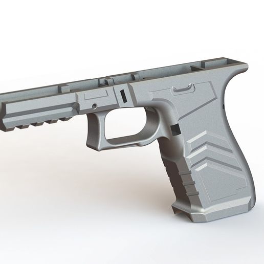 GLOCK 17 FRAME, g17 rail STEP and STL FILE 3D model