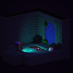1.1.png STL file Diorama Voxel art inspired by lovecraft・Design to download and 3D print