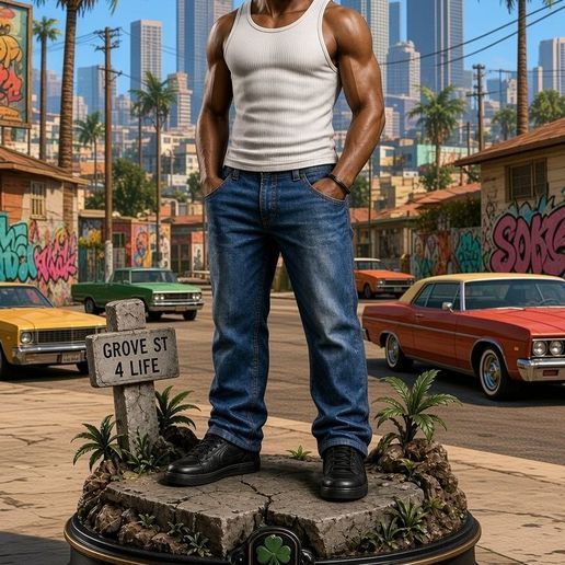 CJ Carl Johnson GTA San Andreas Grove Street Tank Top Jeans