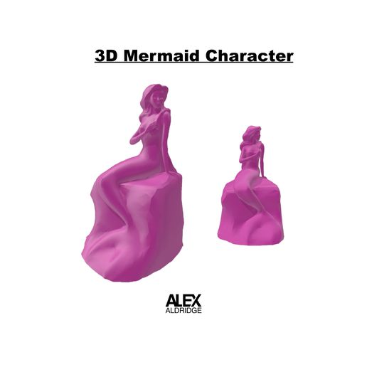 3D Mermaid Female Woman Girl Character 3D model