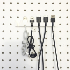 Capture_d_e_cran_2016-02-09_a__17.06.23.png Free STL file USB Cable Holder (6 Cables) for Pegboard・Model to download and 3D print