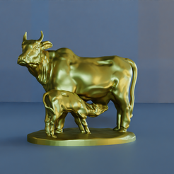 cow-5.png STL file Cow with calf indian STL・3D printable model to download