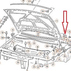 tekening.jpg STL file VW Corrado Hood Filler Piece ( 191823713 )・3D printable model to download