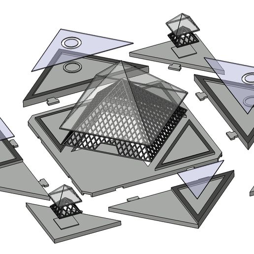 louvre pyramid section drawing