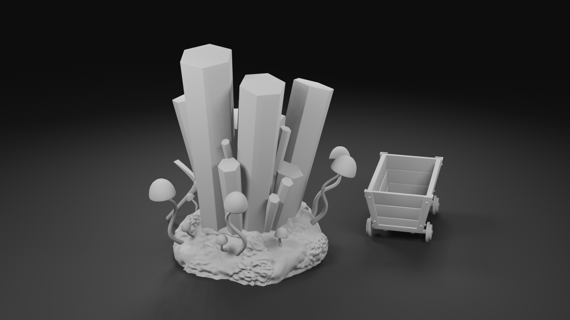 4.png STL file Cave crystal cluster 3D print model・3D printer design to download, Doken
