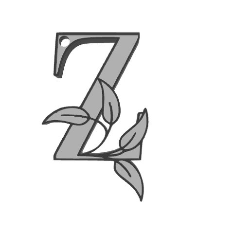 Key ring initial letter Z 3D model