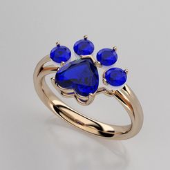 cat_s paw ring.jpg STL-Datei Cat's paw ring・Design zum Herunterladen und 3D-Drucken