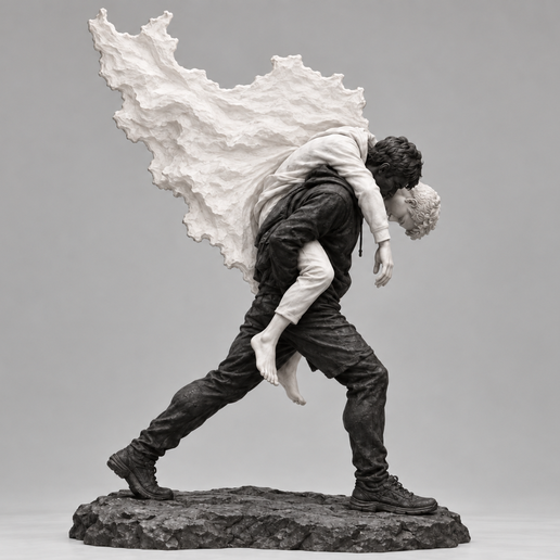 Carry the Homeland – Memorial Sculpture Inspired by Hamid Mahdavi(حمید مهدوی)