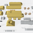 Burstliner-customizable-all-parts-layout04.png -MHW04C- Mecha Mobile Mega Cannons Brustliner Customizable 3D print model