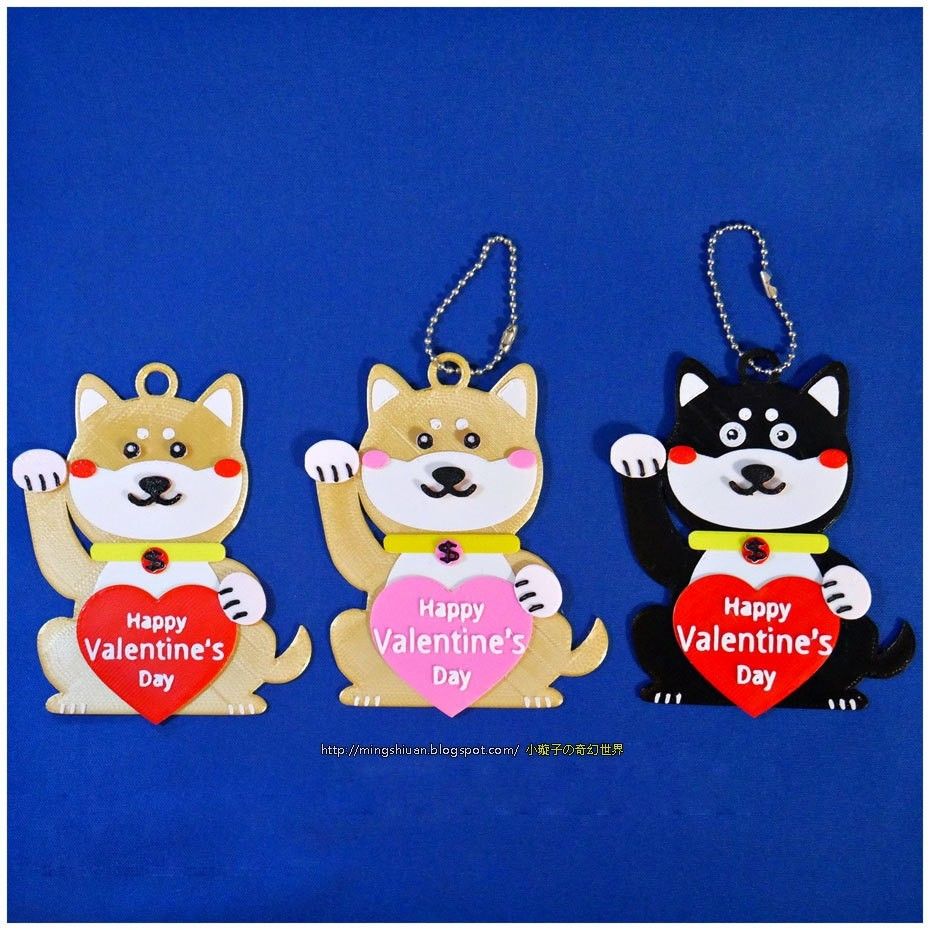 2018dog-0214-01.jpg Download free STL file HAPPY Valentine's Day & CHINESE NEW YEAR-YEAR OF The Dog Keychain • 3D printable object, mingshiuan