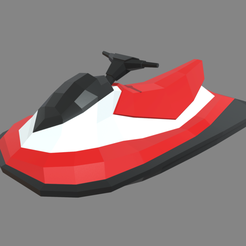 Low_Poly_Jet_Ski_01_Render_01.png Fichier STL Jet Ski Low Poly // Design 01・Design imprimable en 3D à télécharger