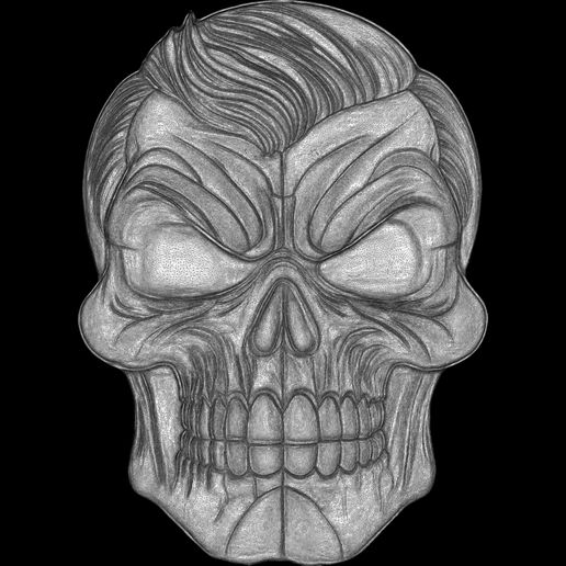 Comic-Skull-Head-Relief-16.jpg A Collection of 4 Comic Skull Head Relief No4 STL file for 3d printing or CNC