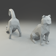 1.png Low polygon Scottish fold cat 3D print model  in two poses