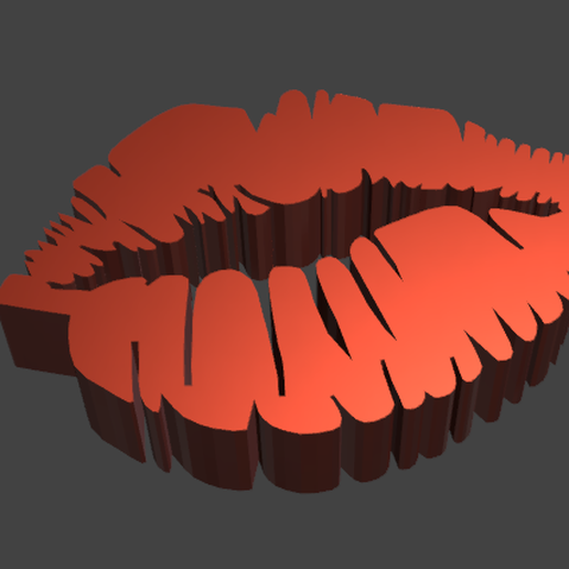 lips on the wall 2d 3D model