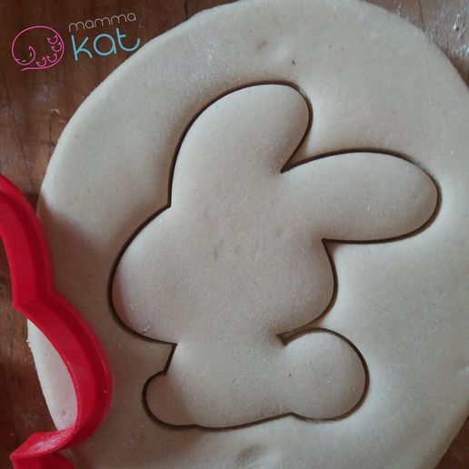 Cortador de galletas de conejo cola grande en 8 y 10 cm. 2 archivos.