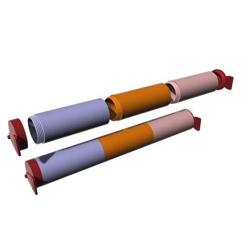 DRAWINGS HOLDER - THREADED PORTABLE STORAGE TUBE 112mm 3D model