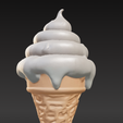 Icecream.png Тающий конус мороженого 3D модель - забавная декоративная скульптура - STL, OBJ, 3MF