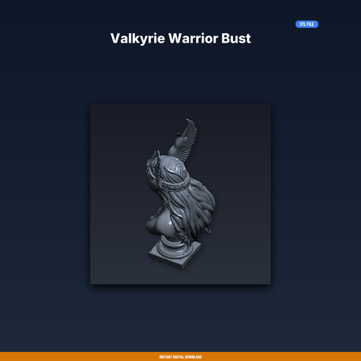 Valkyrie Warrior Bust - 3D Printable STL File