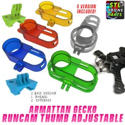 9.-Armattan-Gecko-Runcam-Thumb-Adjustable-Mount-1.jpg STL file Armattan Gecko Runcam Thumb V1 Mount・3D printable model to download