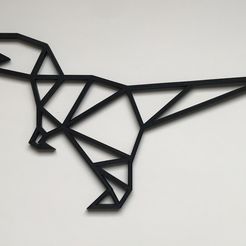 T-Rex.jpeg STL file Geometric T Rex Wall Art・3D printer design to download