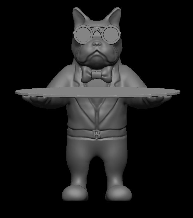 Archivo STL perro mayordomo bulldog・Objeto de impresión 3D para