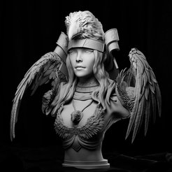 02.png STL-Datei SAMURAI ARMOR Eagle - GIRL BUST・Design zum Herunterladen und 3D-Drucken