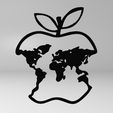 1.1.jpg line art apple, wall art apple, apple EARTH, 2d art apple earth, apple earth decoration