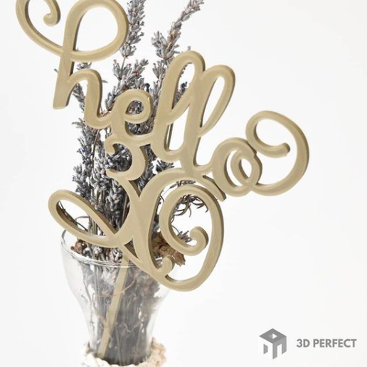 Download STL file Cake Topper Hello 30 • Design to 3D print ・ Cults