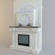 12.jpg Luxury Classical Fireplace Mantel with Overmantel STL 3D Model for CNC Wood Carving and 3D Printing