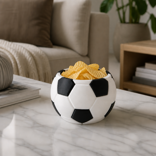 Soccer Ball Snack Bowl - Football Bowl for Chips, Candy, and Party Snacks