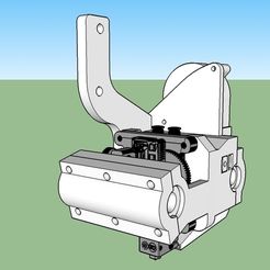 L_F_extruder_carriage_133.jpg Free 3D file CubePro carriage for the E3D Titan Aqua liquid cooled extruder with 50mm blower and a BLtouch mount・Design to download and 3D print
